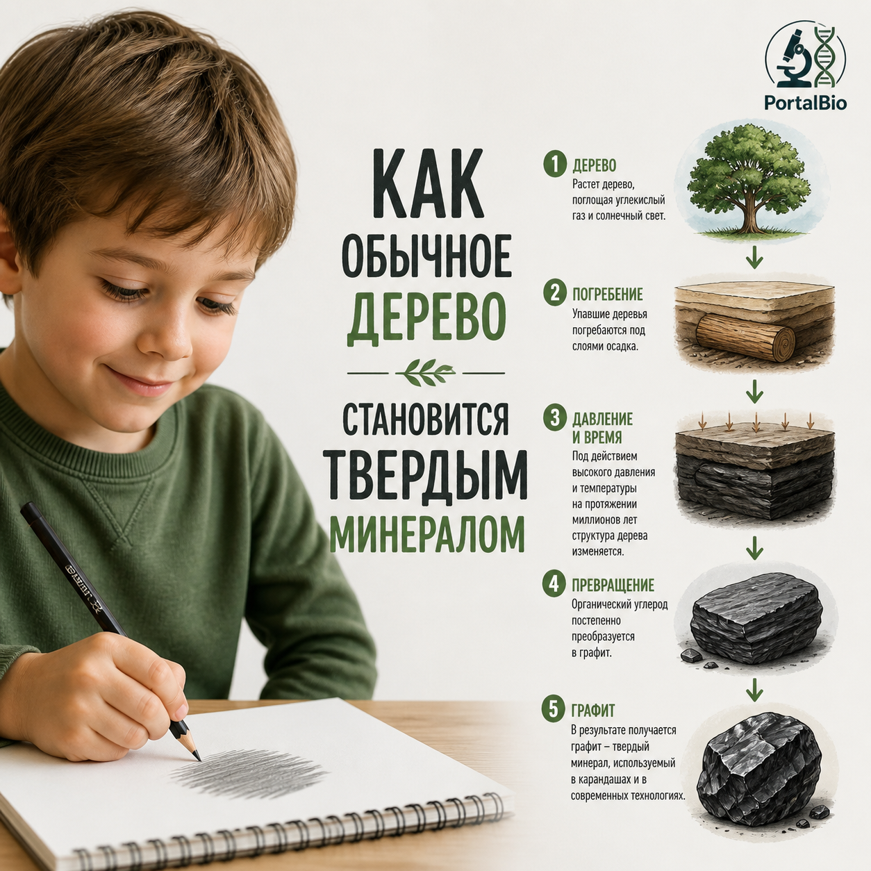 «Карандашный грифель — это древние деревья? Правда, которую вы не знали» | PortalBio