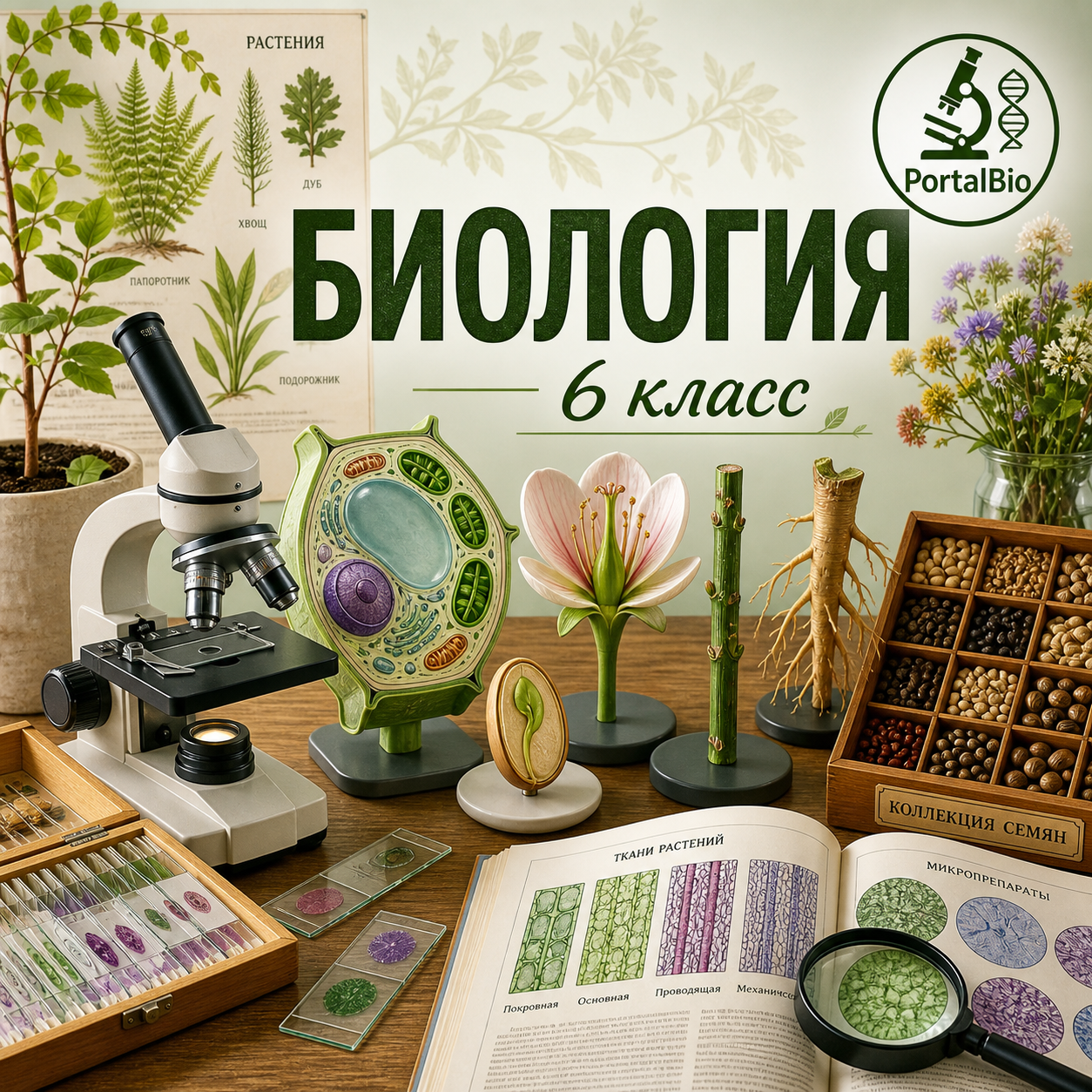 СКАЧАТЬ. 5 КЛАСС. УРОК №4. Растительная клетка, ее изучение | PortalBio