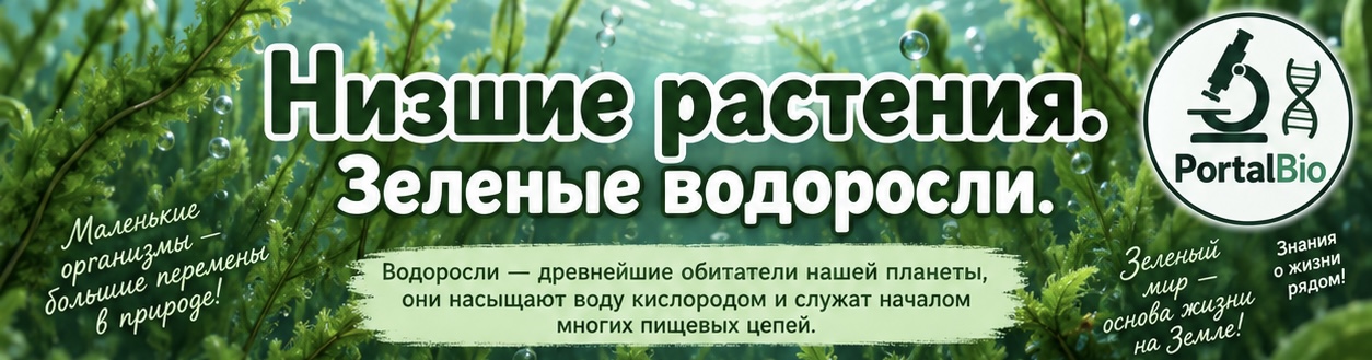 Низшие растения. Зеленые водоросли. Практическая работа № 1 «Изучение строения многоклеточных нитчатых водорослей (на примере спирогиры или улотрикса)