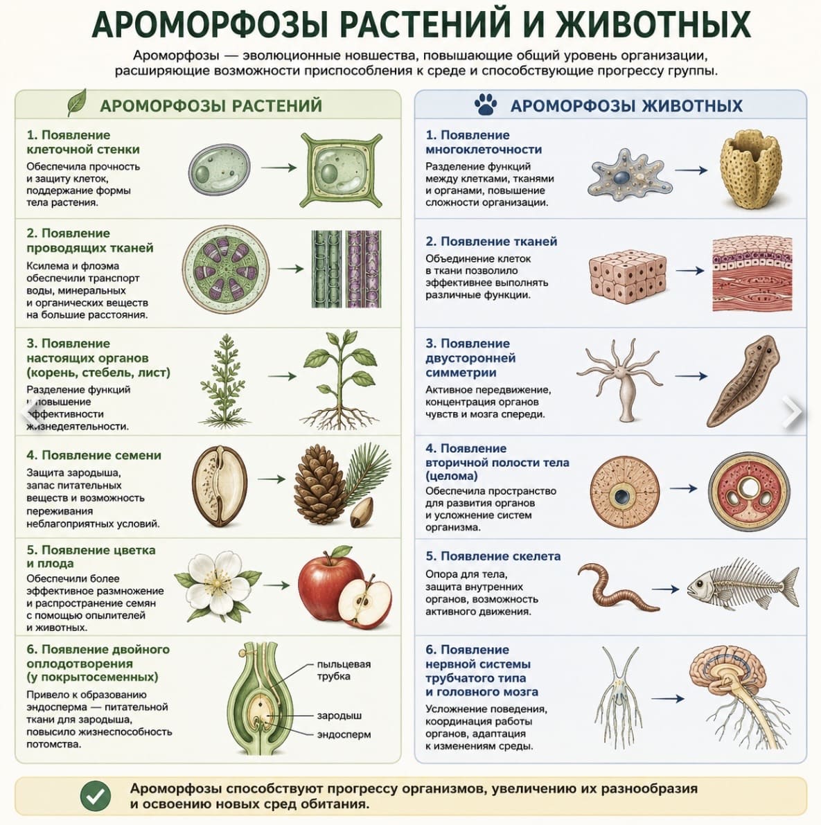 Ароморфозы растений и животных 