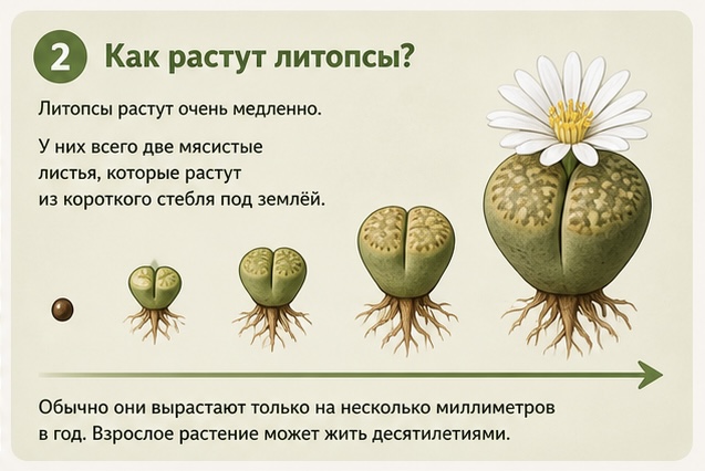 Как растут литопсы 
