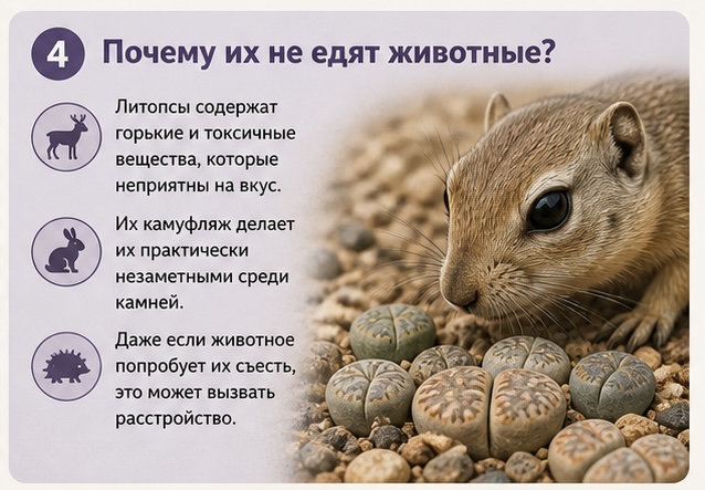 Почему литопсы не едят животные 