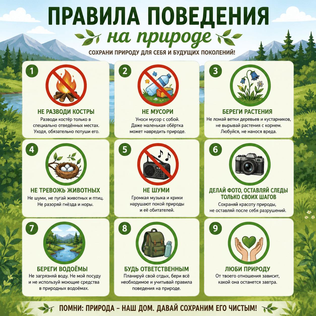 Правила поведения на природе