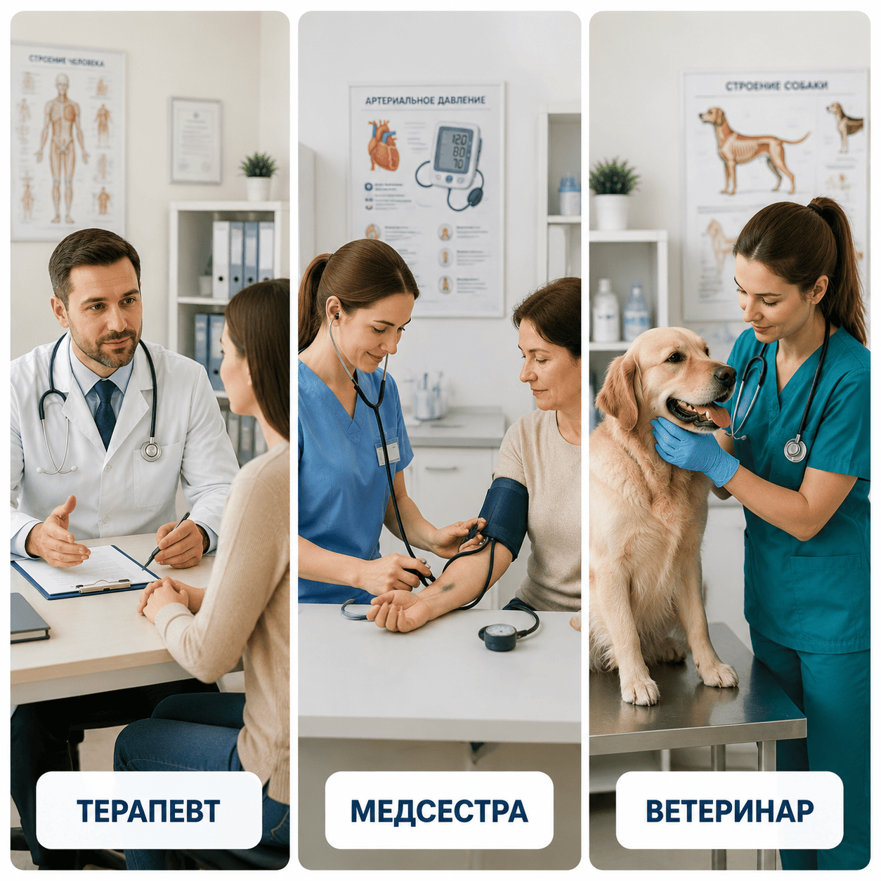 Врач, медсестра, ветеринар