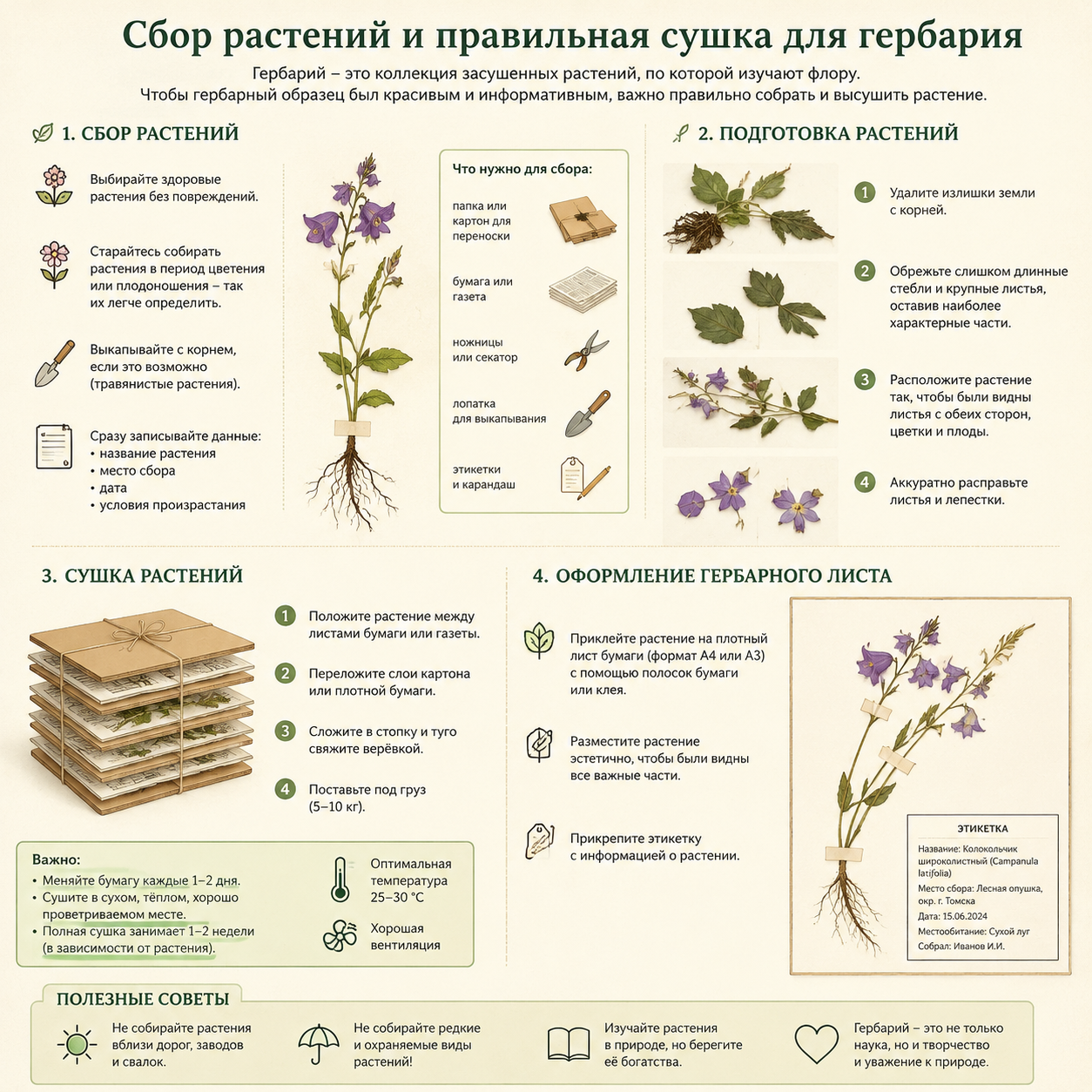 Памятка по сбору гербария