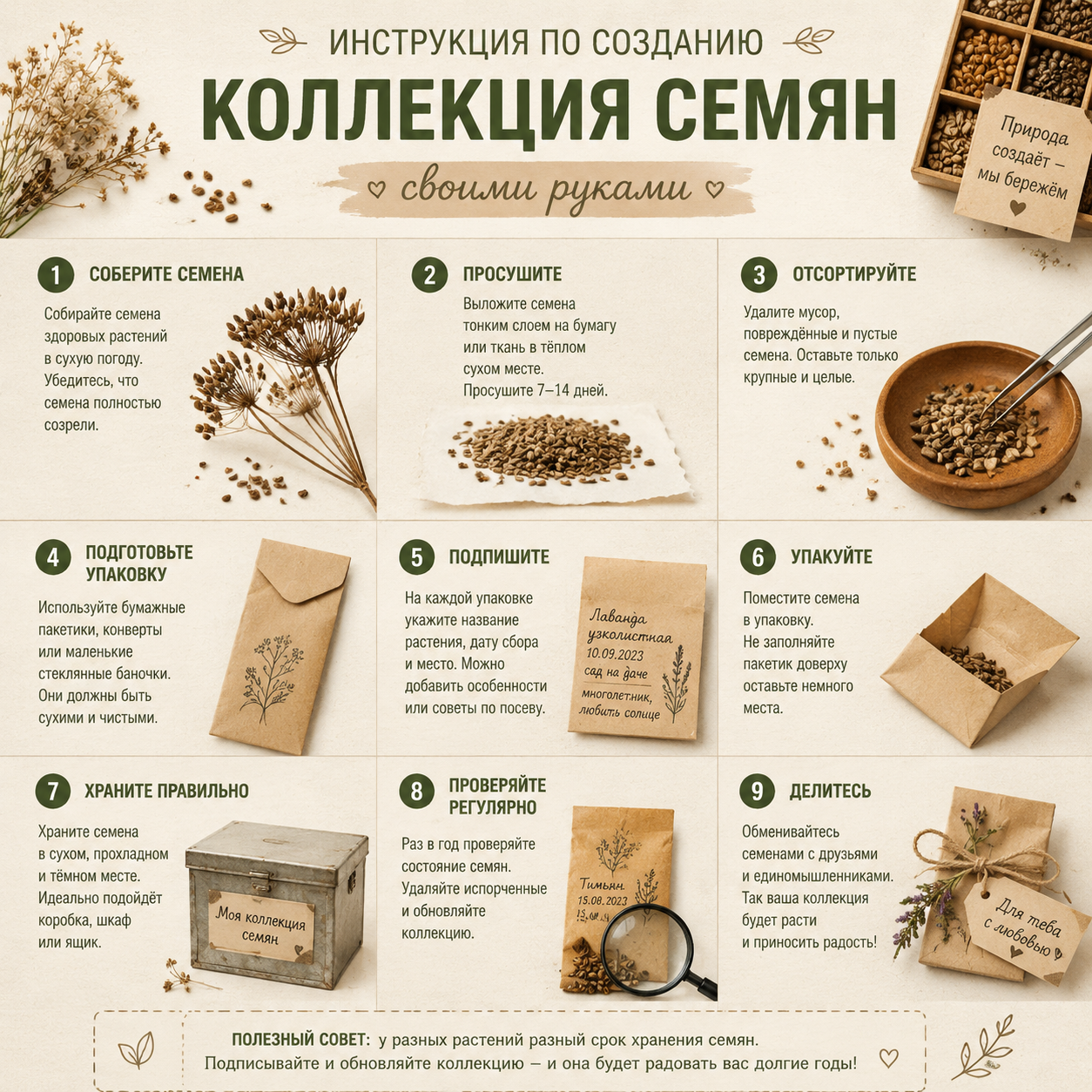 Инструкция по созданию коллекции семян 